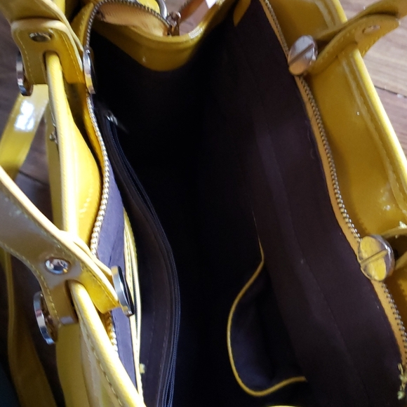 Mustard colored yellow cross body or tote - Picture 3 of 8